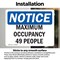 Signmission Maximum Occupancy 49 People, 10 in W x Rectangle, Vinyl Decal OS-2PACK-NS-D-710-L-15946 - alternate 2